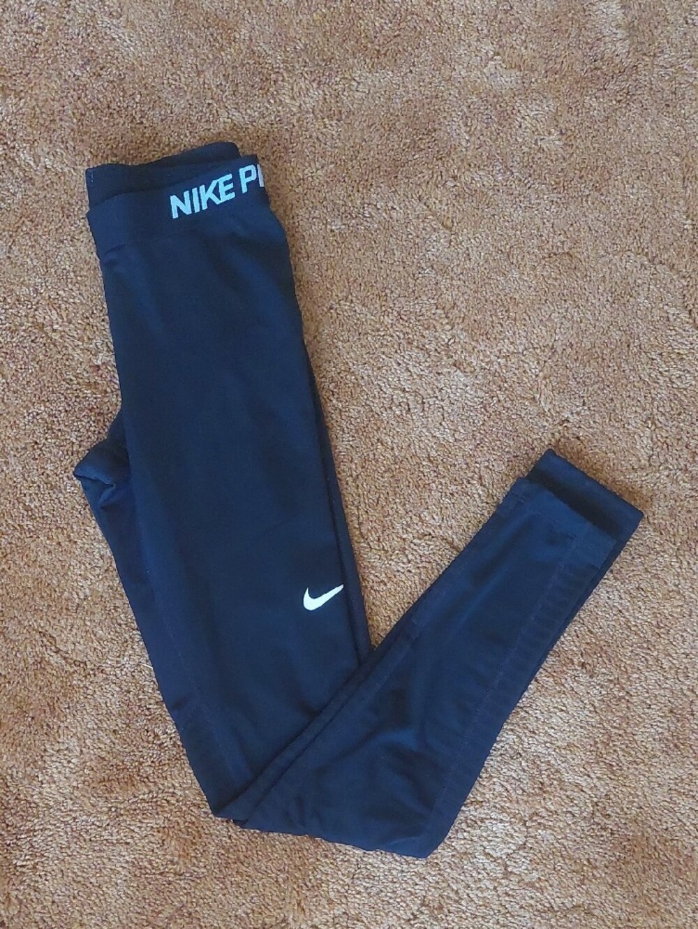 Nike Black Athletic Leggings with White Swoosh